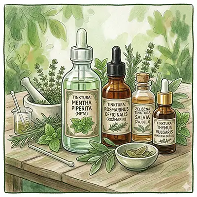 Tinkture iz posameznih rastlin in rastlinski izvlečki
