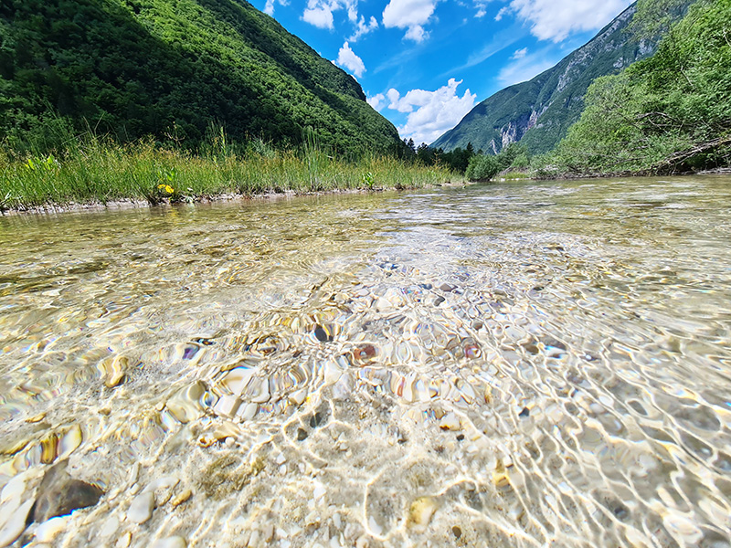 Reka Soča blizu Bovca, Slovenija